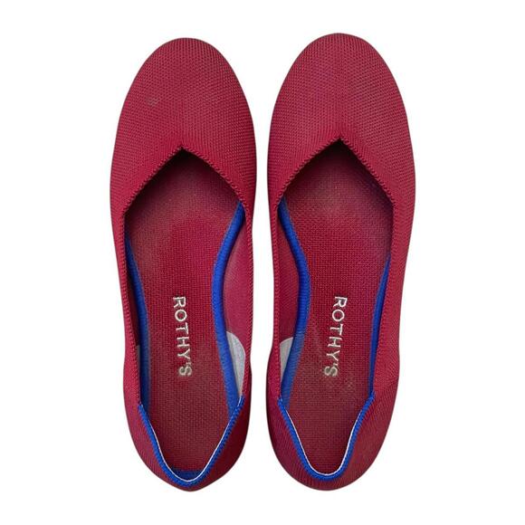 Rothys Scooter Red The Flats Slip On Shoes Round Toe Rothy's Women's Size 7.5 - Picture 2 of 5